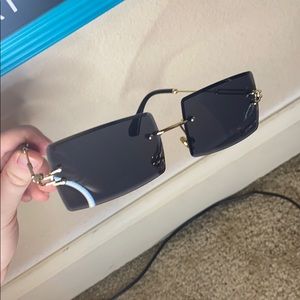 shein rimless sunglasses (with case)